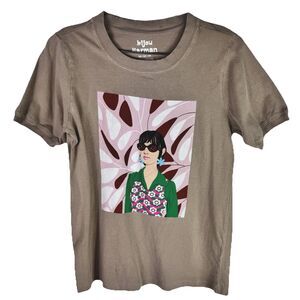 Mad Engine Women's Graphic Tee Shirt Bijou Karmen Short Sleeve XS Flower Power